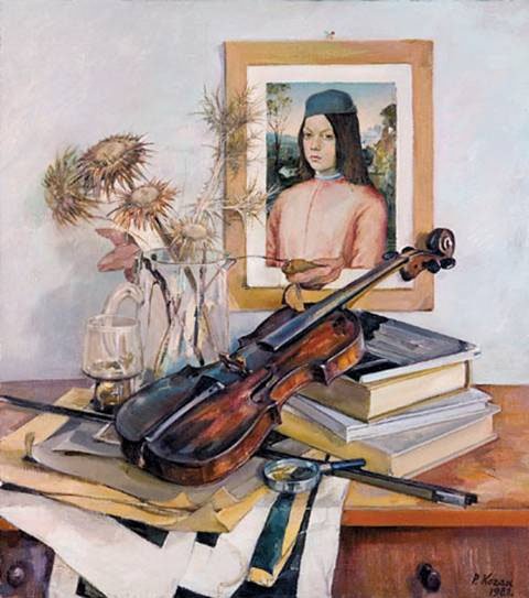 Still Life with violin1933 oil on canvas 90x80